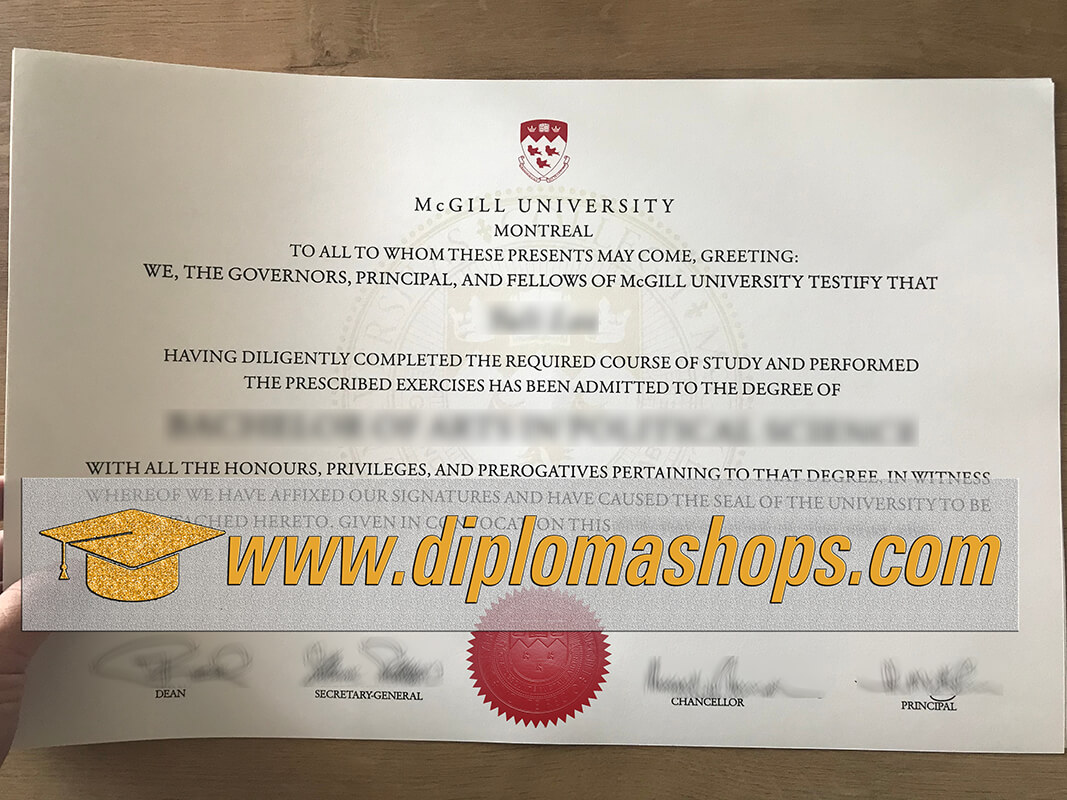 fake Mcgill University diploma