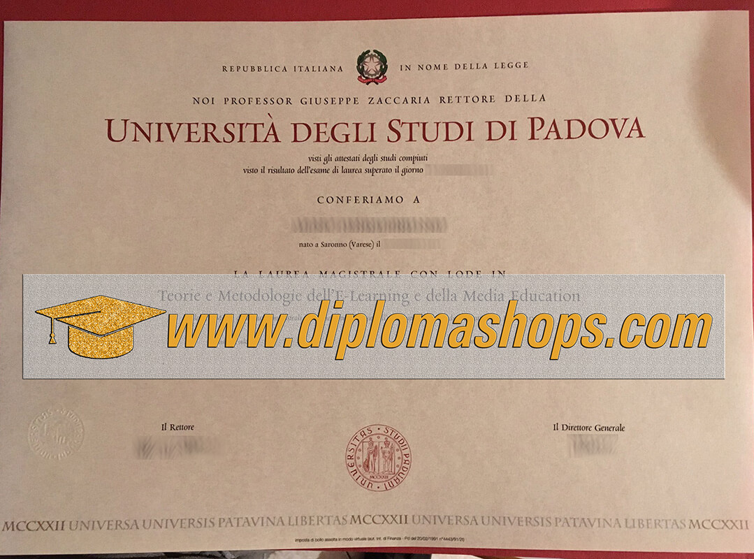 fake Università degli Studi di Padova diploma