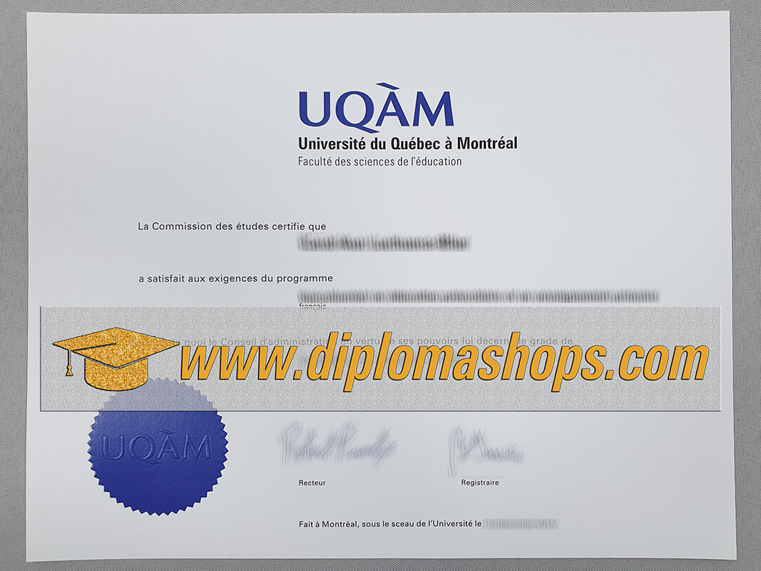 fake Université du Québec diploma