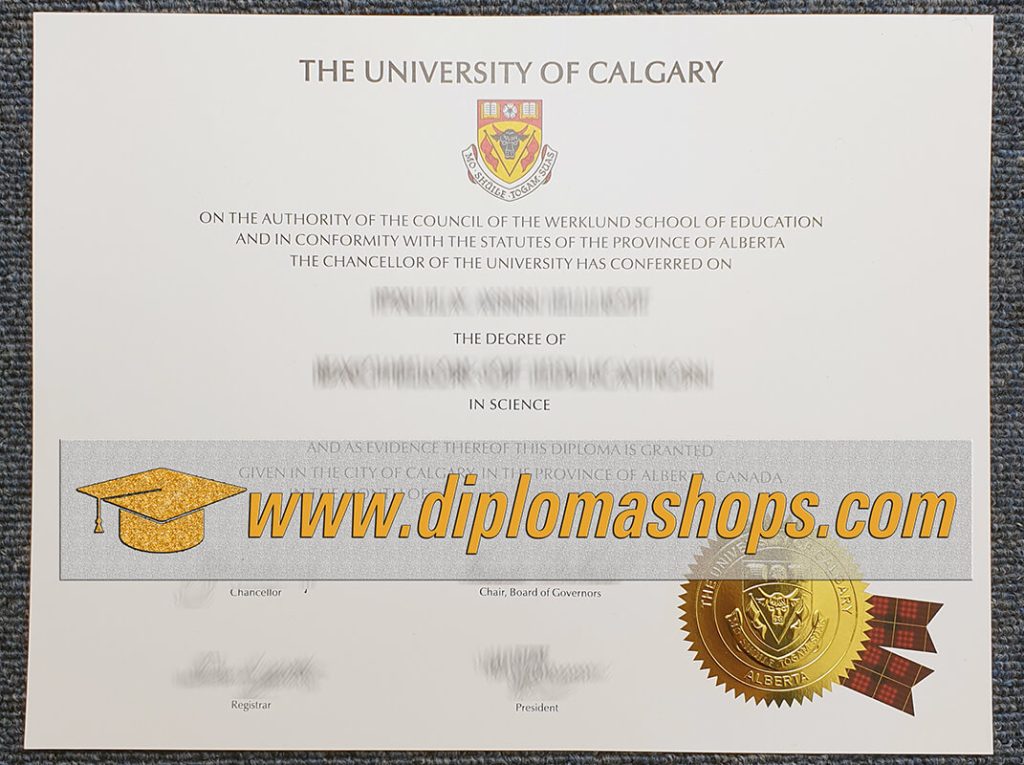 fake University of Calgary diploma
