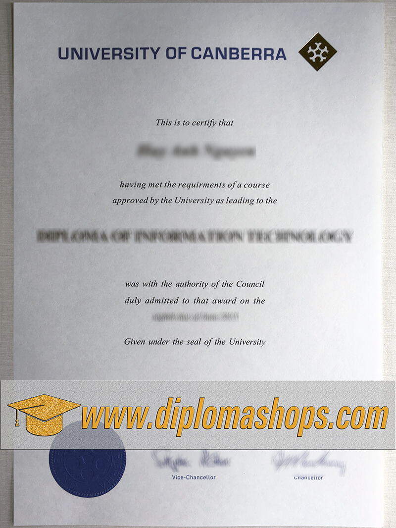 fake University of Canberra diploma