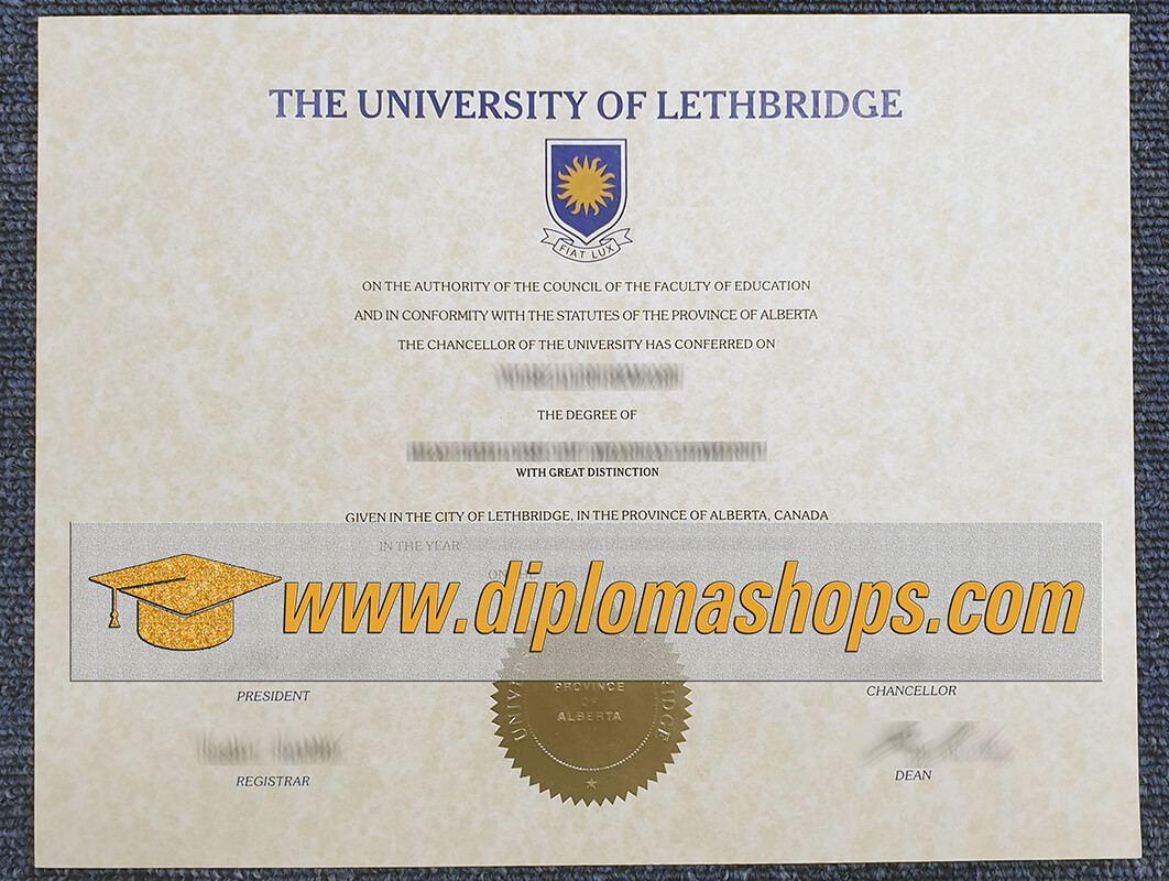 fake University of Lethbridge diploma