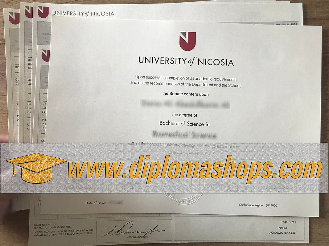 fake University of Nicosia diploma