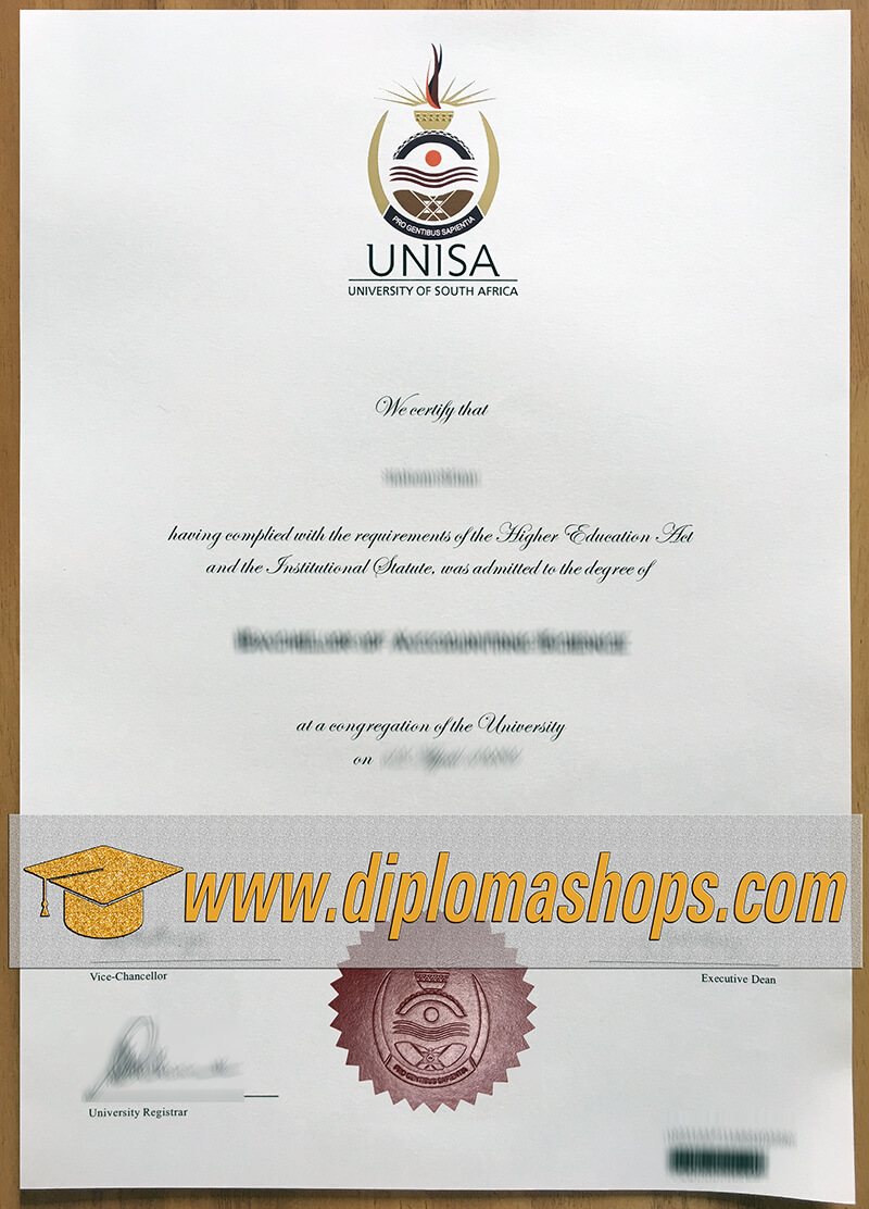 fake University of South Africa diploma