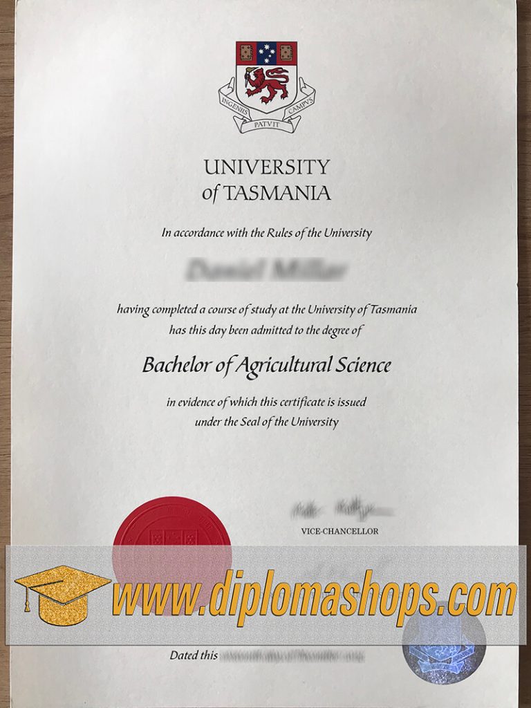 fake University of Tasmania diploma
