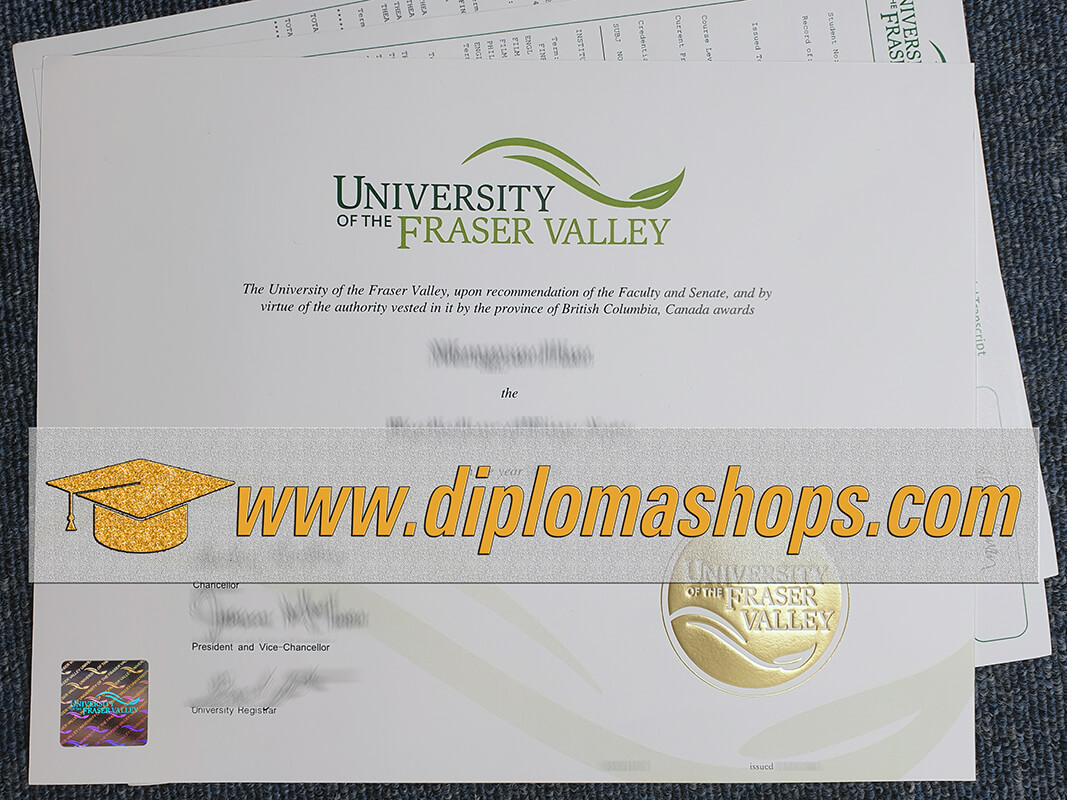 fake University of the Fraser Valley diploma
