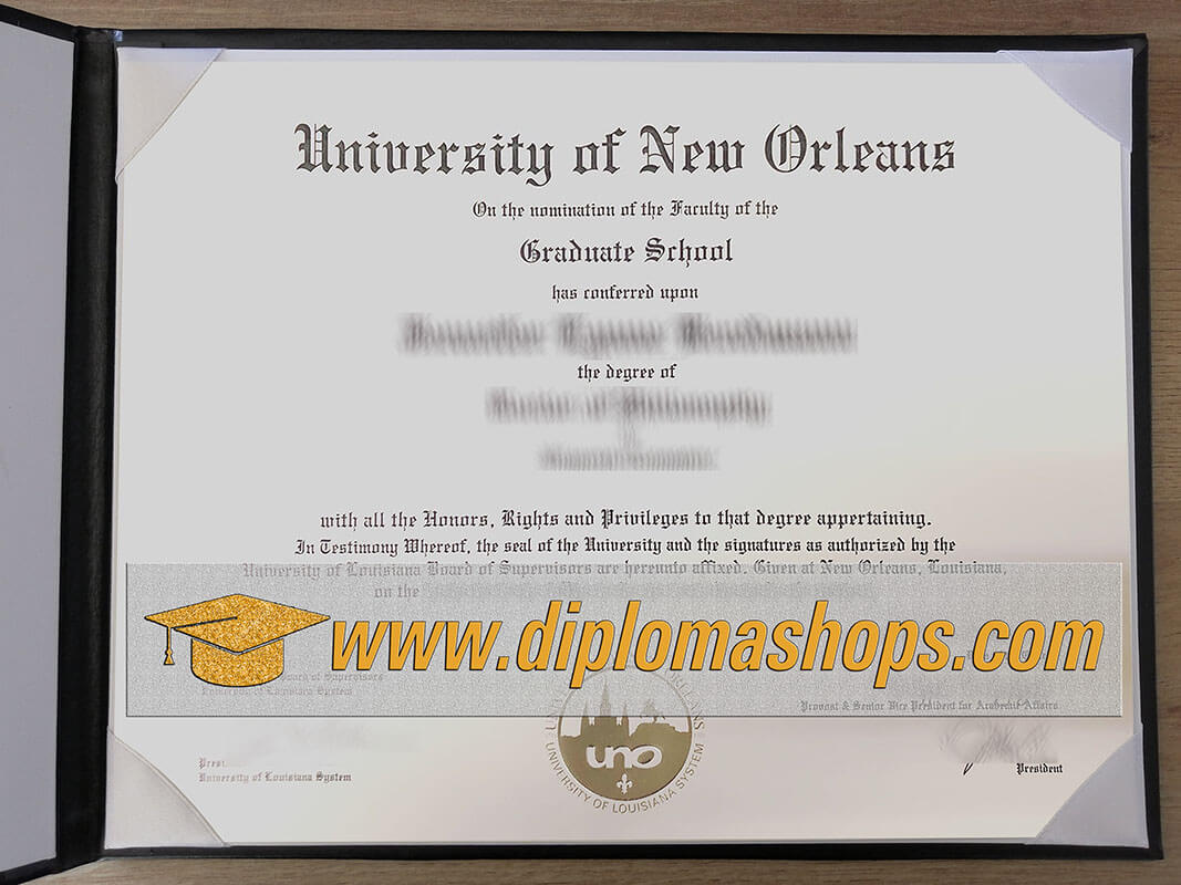 The University of New Orleans fake diploma