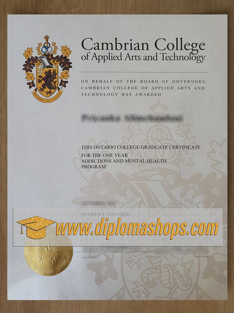 Buy Cambrian College fake diploma