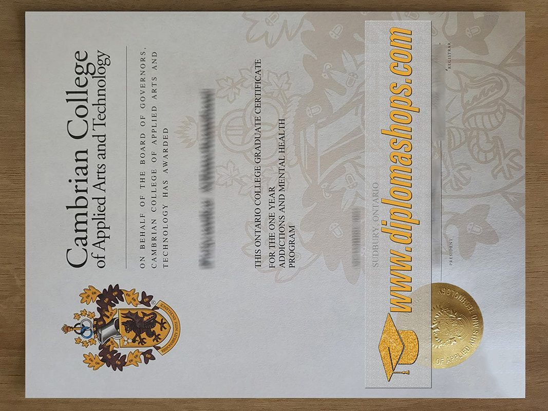 Buy Cambrian College fake diploma