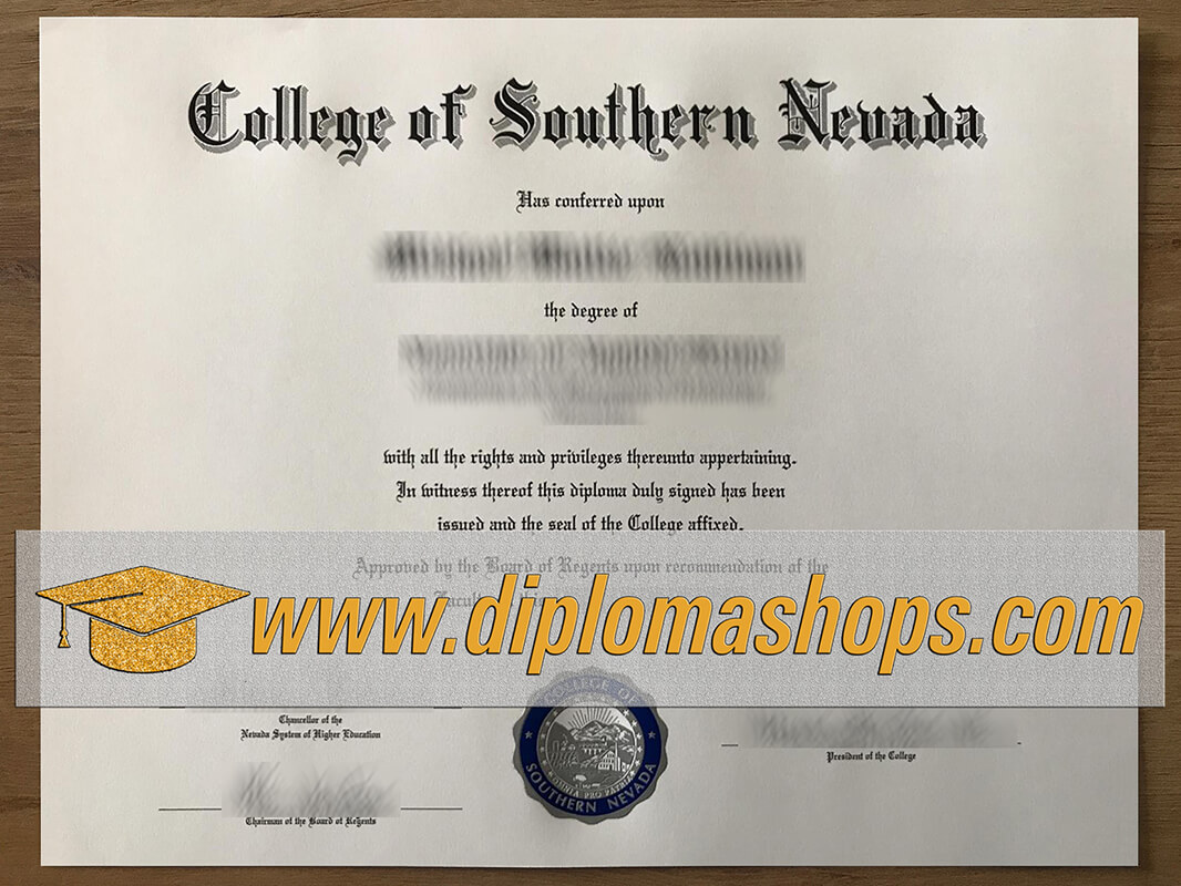 buy fake College of Southern Nevada diploma