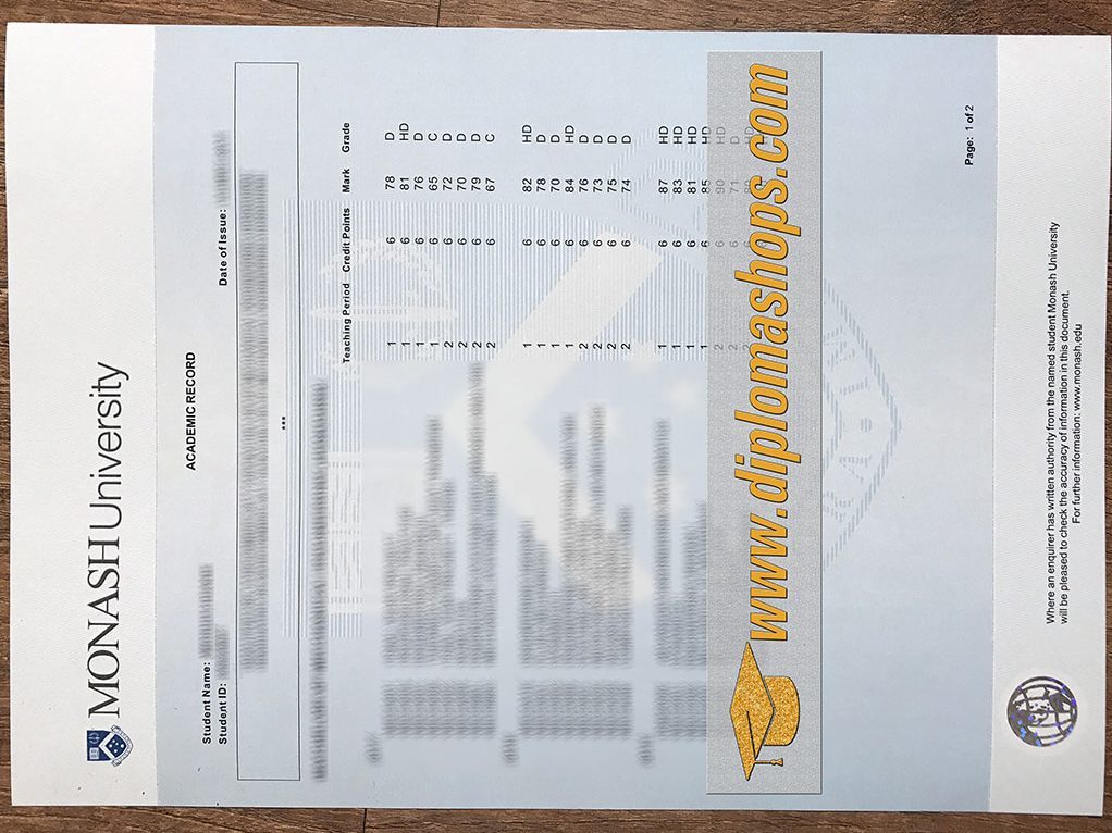 buy fake Monash University transcript, buy fake Monash University diploma