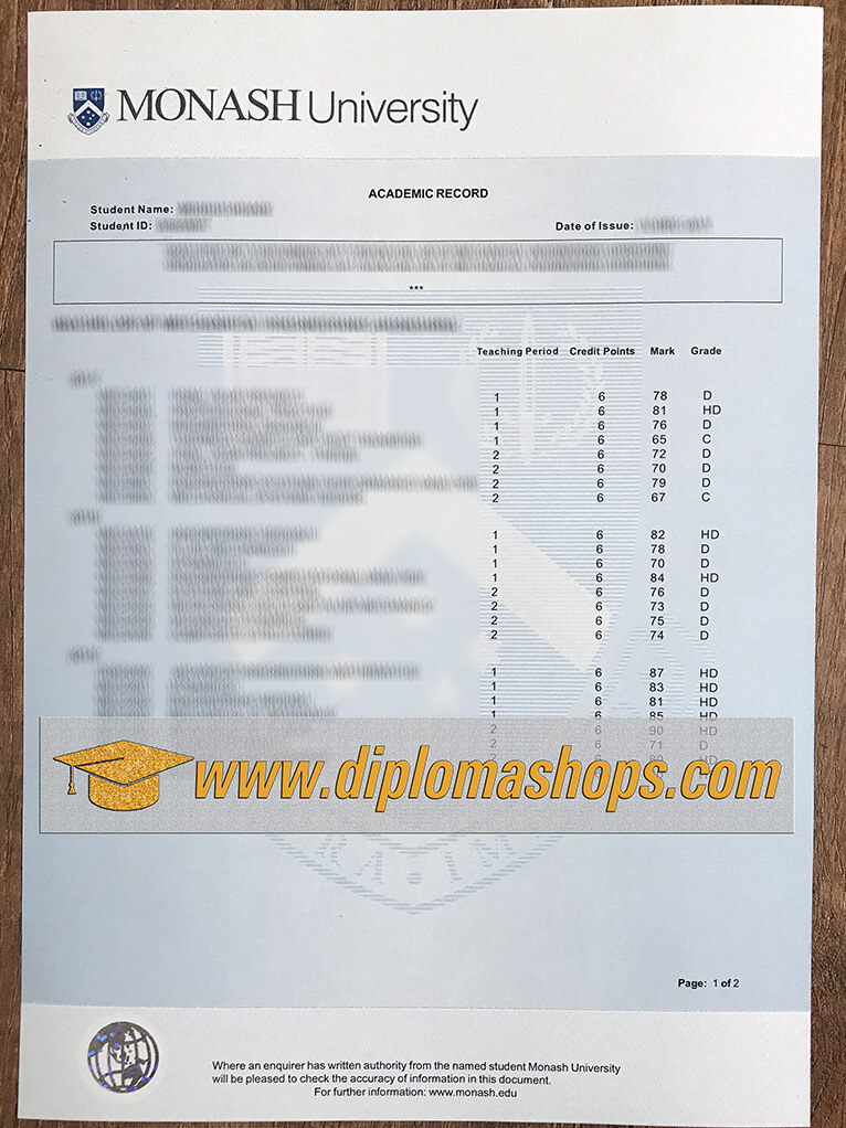 buy fake Monash University transcript, buy fake Monash University diploma