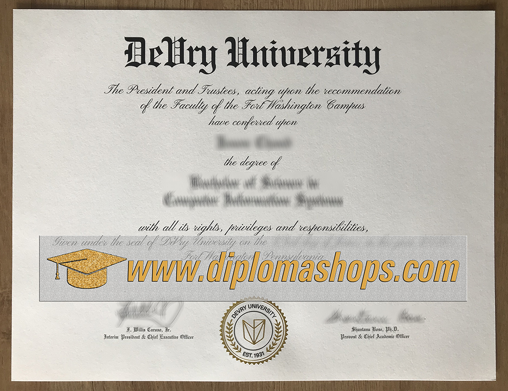 fake DeVry Universtiy diploma certificate