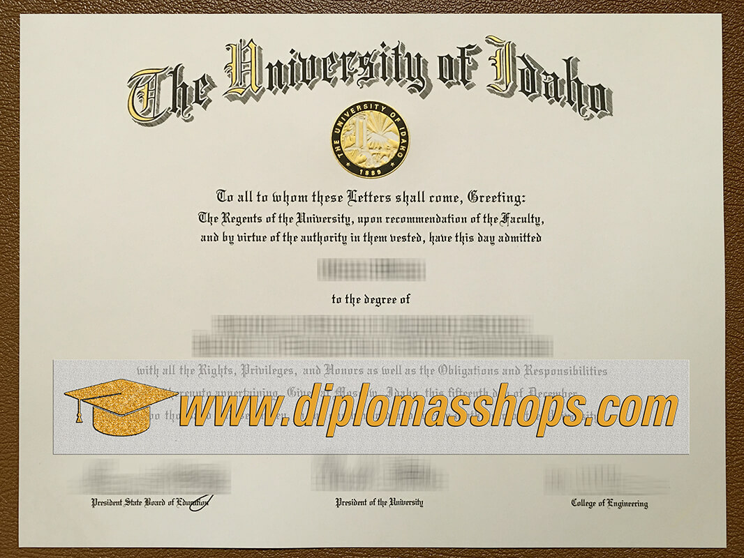 University of Idaho diploma, University of Idaho degree