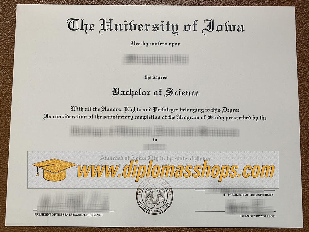 fake University of Iowa diploma, fake University of Iowa degree certificate