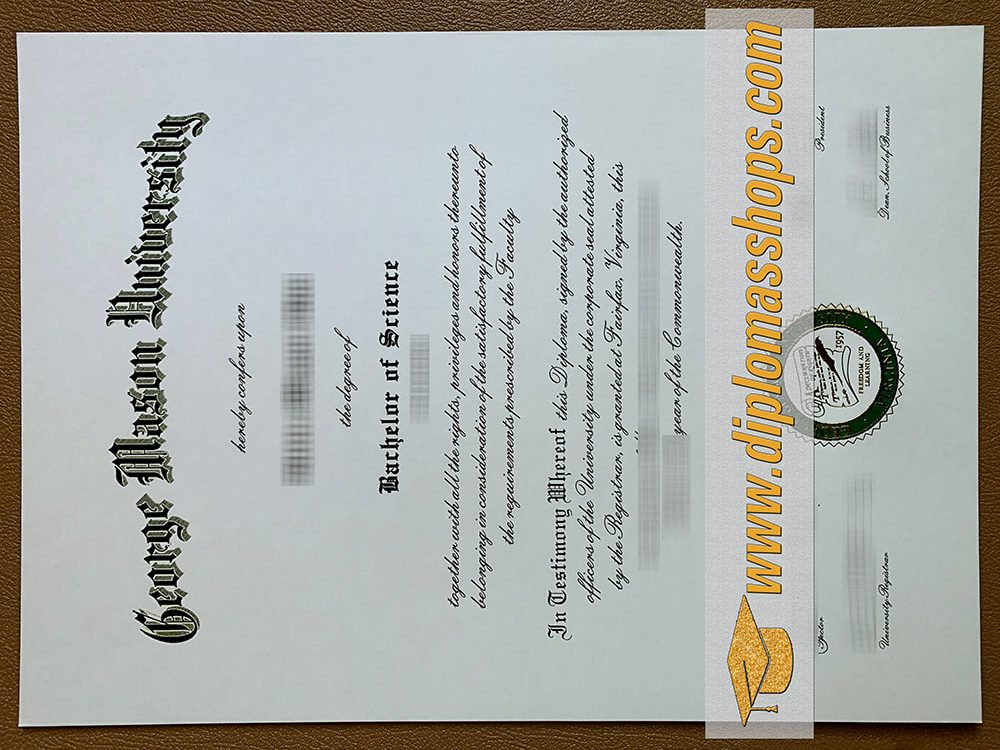 fake George Mason University diploma, fake George Mason University degree certificate