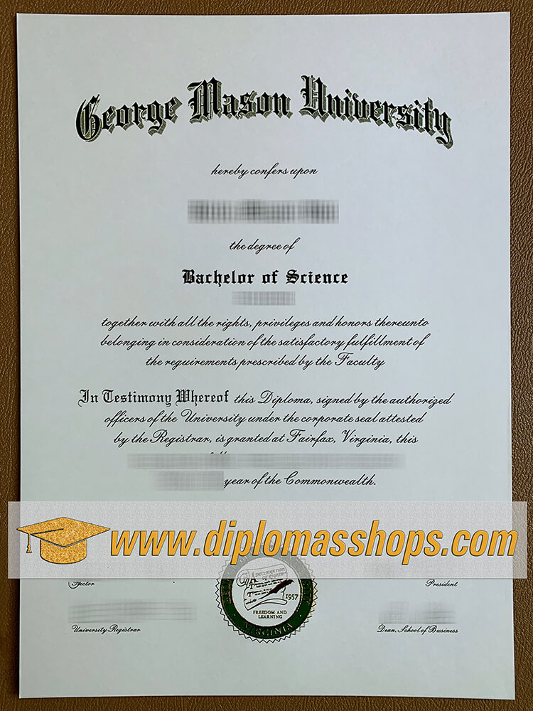 fake George Mason University diploma, fake George Mason University degree certificate
