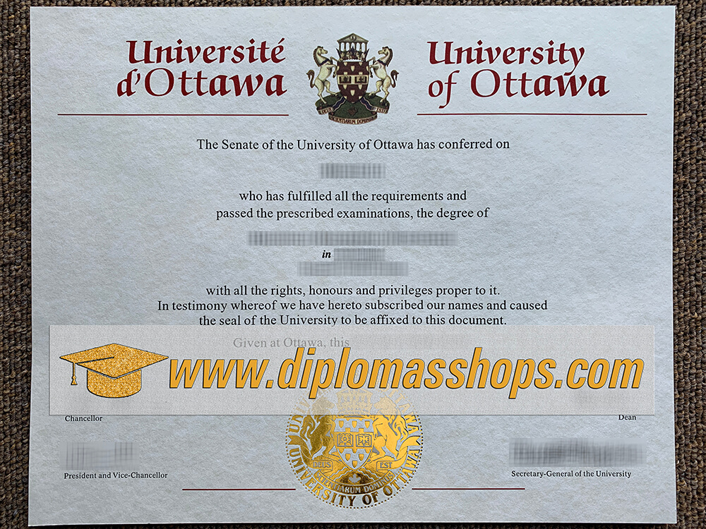 fake University of Ottawa diploma, fake University of Ottawa degree certificate