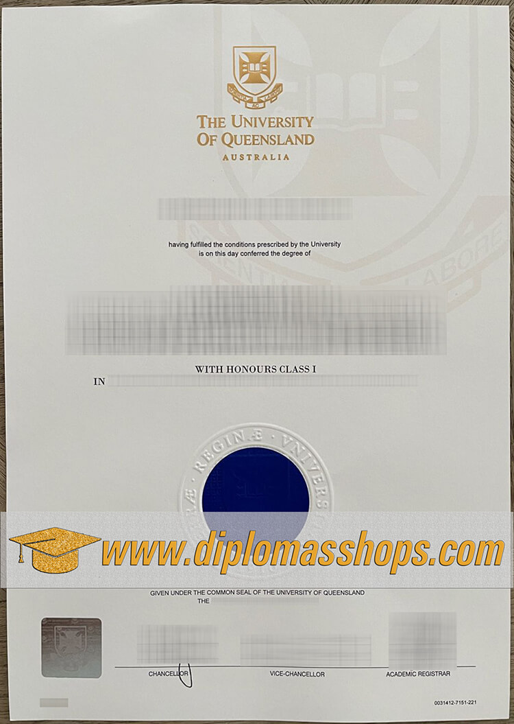 fake University of Queensland diploma