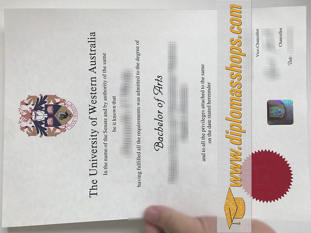 fake University of Western Australia diploma