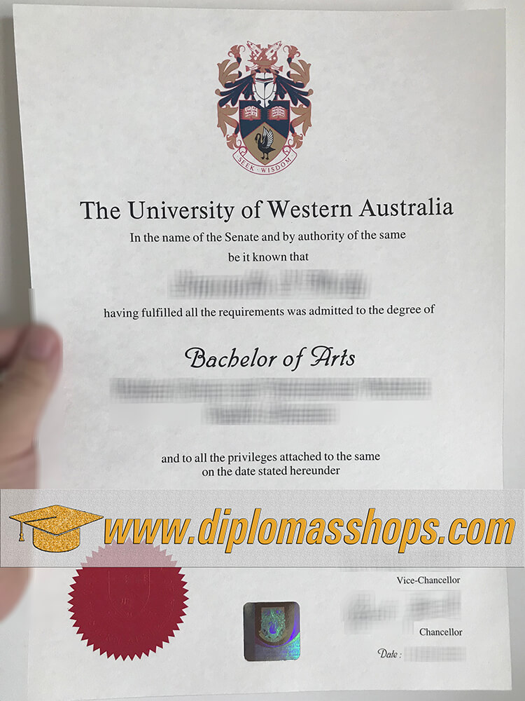 fake University of Western Australia diploma