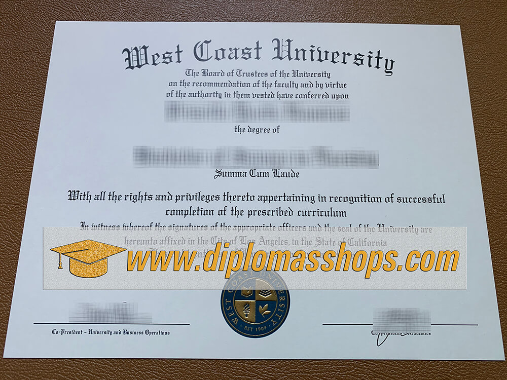 fake West Coast University diploma, fake West Coast University degree certificate
