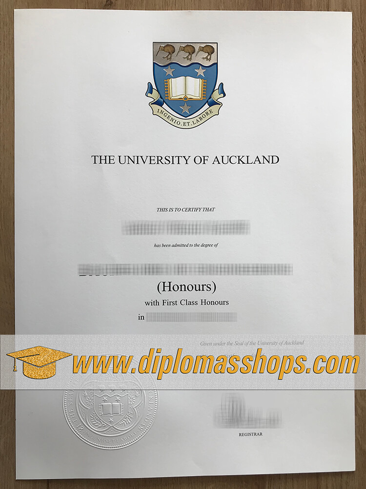 fake University of Auckland diploma